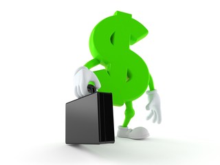 Wall Mural - Dollar character holding briefcase