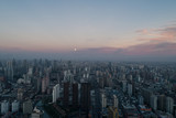 Fototapeta Zwierzęta - aerial view of HuangPu district, Shanghai, at dawn