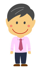 Wall Mural - Cartoon deformed male person vector illustration ( Asian/Japanese business person / manager,administrator)