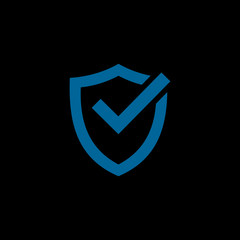 Poster - Shield and Check Mark Icon symbols Vector Logo Template