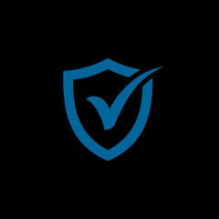Poster - Shield and Check Mark Icon symbols Vector Logo Template
