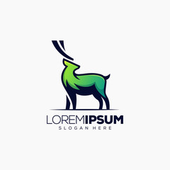 Canvas Print - deer logo design vector illustration