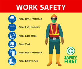 safety equipment, construction concept, White safety hard hat. Vector illustration