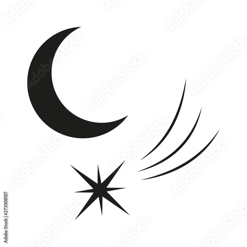 star and moon isolated on white background