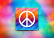 Peace sign icon abstract colorful background bokeh design illustration
