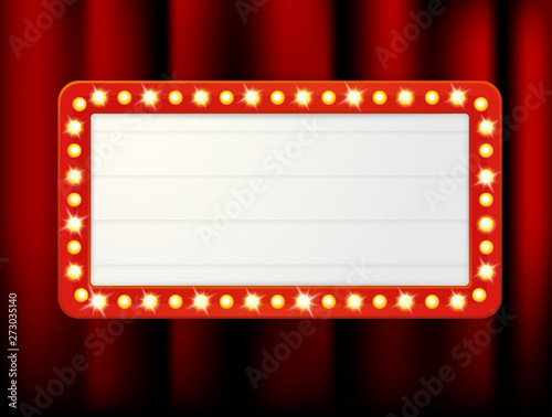 Leinwand Poster  Vector label frames of empty retro light boxes for inserting your text