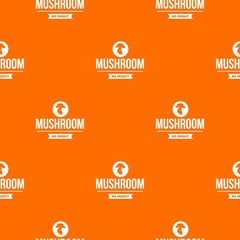 Poster - Mushroom bio product pattern vector orange for any web design best