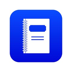 Poster - Closed spiral notebook icon digital blue for any design isolated on white vector illustration