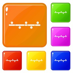 Poster - Timeline infographic icons set collection vector 6 color isolated on white background