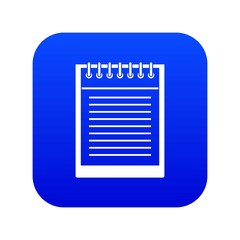 Poster - Spiral notepad icon digital blue for any design isolated on white vector illustration