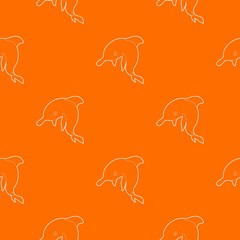 Sticker - Dolphin pattern vector orange for any web design best