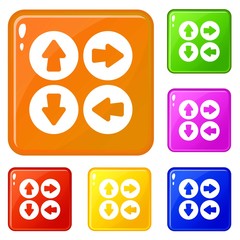 Poster - Arrow set icons set collection vector 6 color isolated on white background