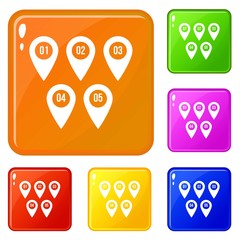 Poster - Pointer marks icons set collection vector 6 color isolated on white background