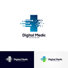 Aufkleber - digital medic logo designs template, healthcare logo designs	