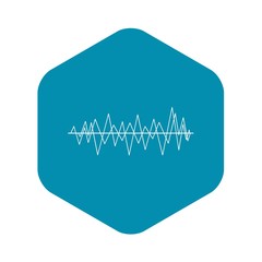 Poster - Sound wave icon in simple style on a white background vector illustration