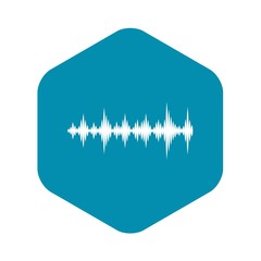 Poster - music sound waves icon in simple style on a white background vector illustration