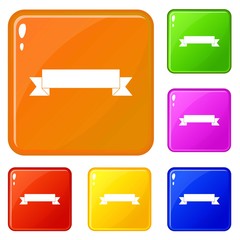 Poster - Ribbon icons set collection vector 6 color isolated on white background