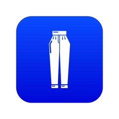 Poster - Pant icon blue vector isolated on white background