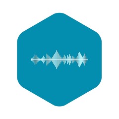 Poster - musical pulse icon in simple style on a white background vector illustration