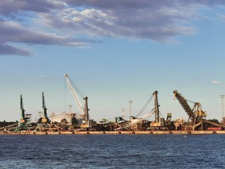 cranes in port