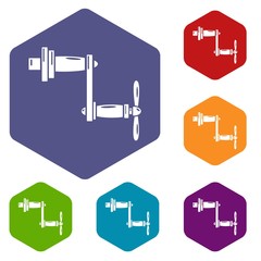 Poster - Rotary handle icon. Simple illustration of rotary handle vector icon for web.
