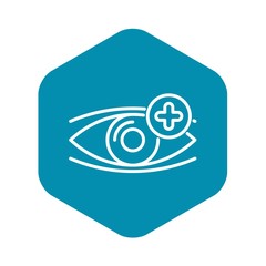 Poster - Eye plus vision icon. Outline eye plus vision vector icon for web design isolated on white background