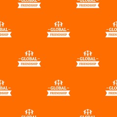 Poster - Global friendship pattern vector orange for any web design best