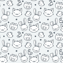 Vector Seamless Pattern In Scandinavian Stile. Backdrop For Children Textiles Wrapping Paper