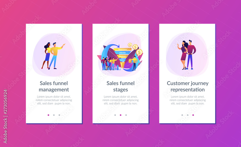 Sales funnel stages, potencial customers, buyer with purchase. Sales ...