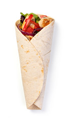 Wall Mural - burrito with vegetables and tortilla