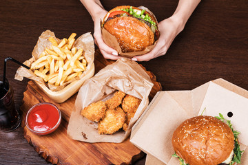 Sticker - Burger on a wooden board