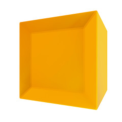 Poster - 3d rendering of golden cube