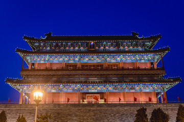 Canvas Print - Evening view on Zhengyangmen gate house - part of the ancient city walls in Beijing, capital city of China