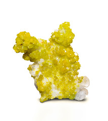 Poster - Pyromorphite (lead chlorophosphate) crystals from China, isolated on white.