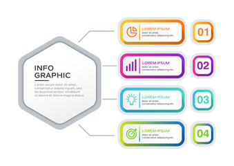 Abstract infographics template. Business concept with 4 options, steps or processes