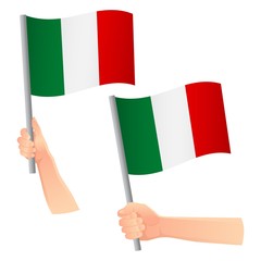 Wall Mural - Italy flag in hand icon