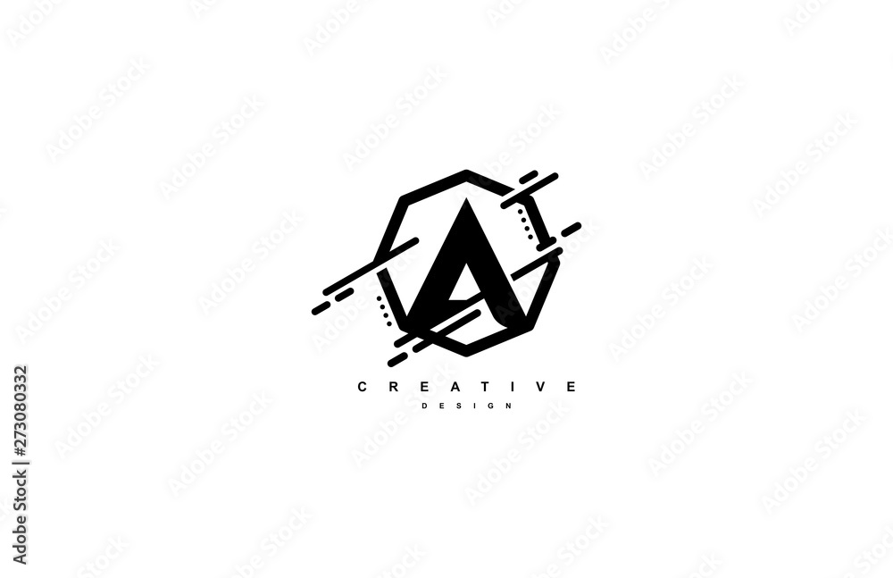 Abstract Letter A Monogram Shape Polygon Logo Stock Vector | Adobe Stock