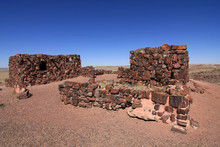 Agate House In Petrified Forest National Park, Arizona, A Partially Restored Thousand Year Old Indian Pueblo.