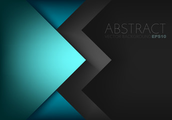 Poster - Green triangle with black space vector background