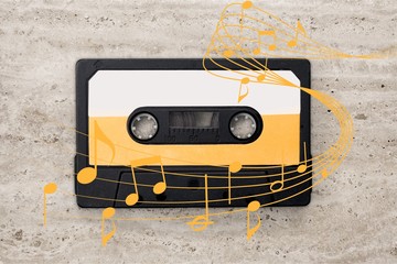 Wall Mural - Old audio cassette isolated on white background