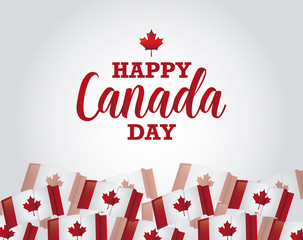 Poster - poster of happy canada day with flags