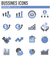 Poster - Business related icons set on background for graphic and web design. Simple illustration. Internet concept symbol for website button or mobile app.