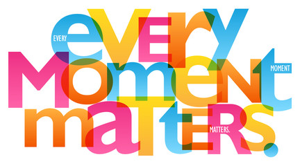 Wall Mural - EVERY MOMENT MATTERS. colorful vector inspirational words typography banner