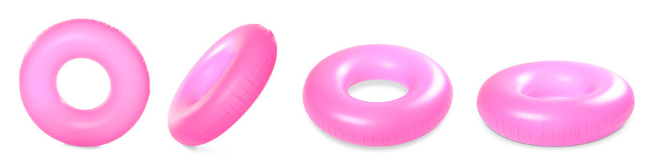 Poster - Set of bright inflatable rings on white background