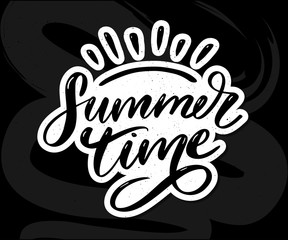 Poster - Summer time vector text lettering calligraphy letters black slogan Sales Holiday Flyer Banner Poster