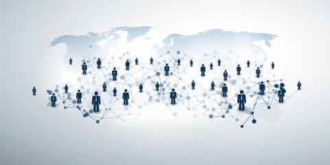 Poster - networks - business connections - social media concept design