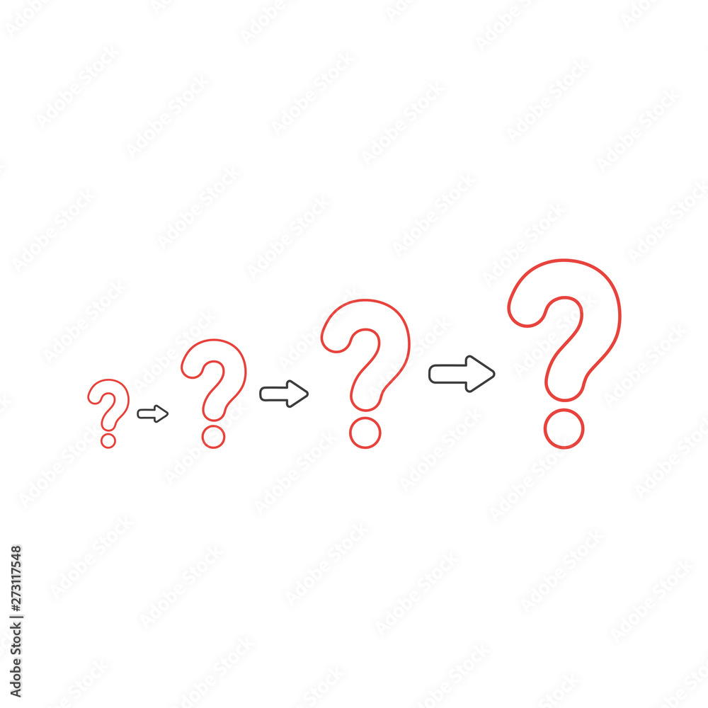 Vector icon concept of growing problems with question marks. Stock ...