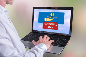 Poster - Personal loan concept on a laptop