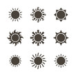 Vector sun icon set isolated