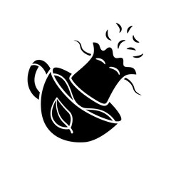 Sticker -  Reusable tea bag glyph icon